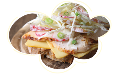 Open Chicken & Crunchy Coleslaw Sandwich