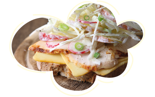 Open Chicken & Crunchy Coleslaw Sandwich